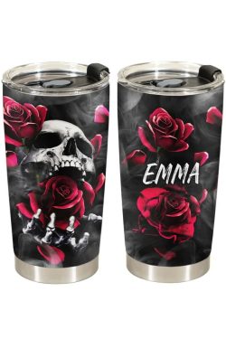 Skull Rose Custom 20oz Tumblers - Perfect for Y2K, 90s Grunge, Retro, and Pastel Goth Outfits