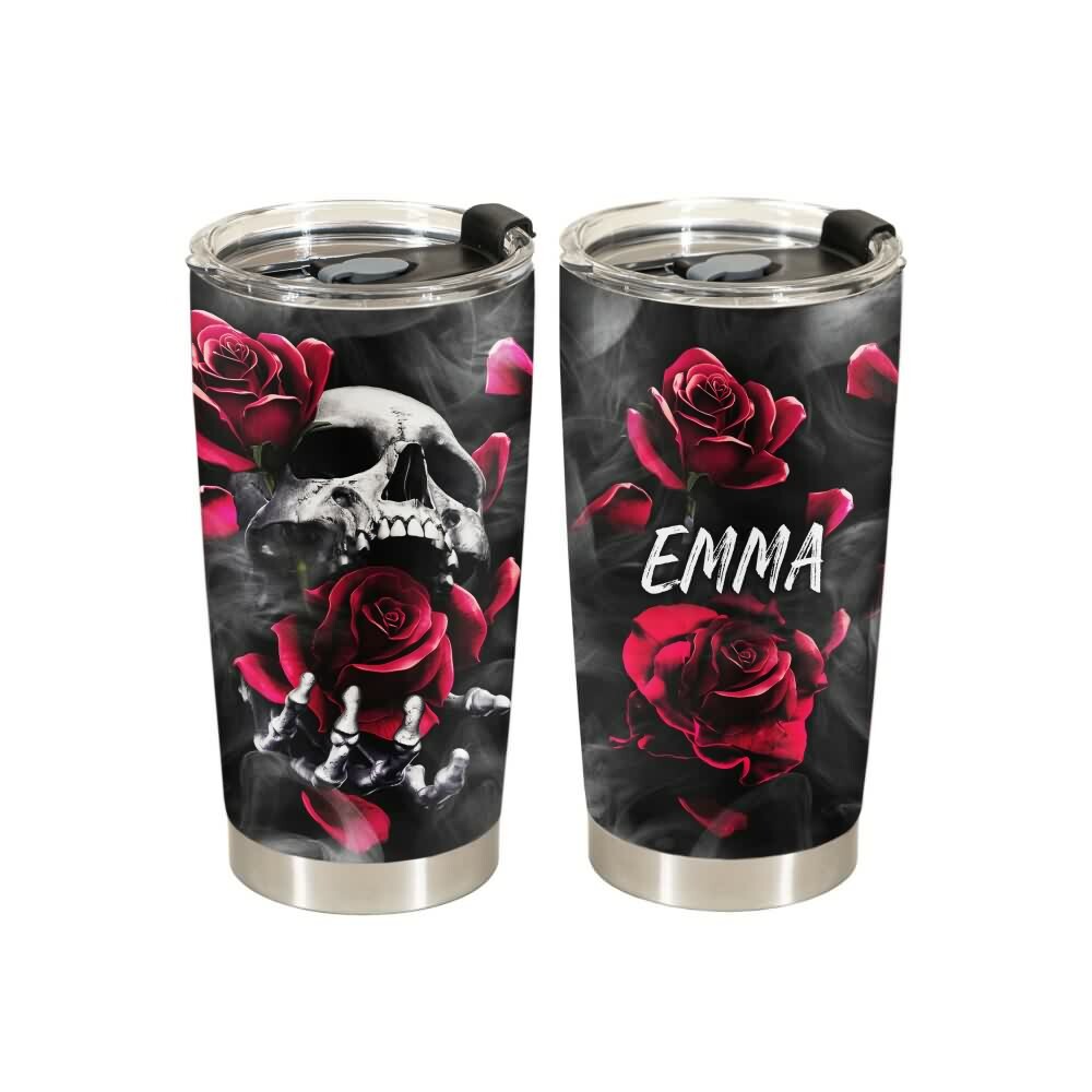 Skull Rose Custom 20oz Tumblers - Perfect for Y2K, 90s Grunge, Retro, and Pastel Goth Outfits