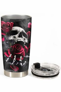 Skull Rose Custom 20oz Tumblers - Perfect for Y2K, 90s Grunge, Retro, and Pastel Goth Outfits