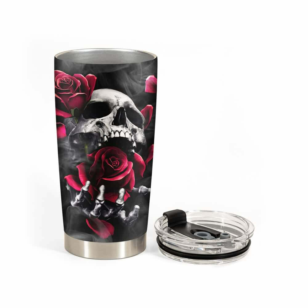 Skull Rose Custom 20oz Tumblers - Perfect for Y2K, 90s Grunge, Retro, and Pastel Goth Outfits