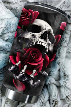 Skull Rose Custom 20oz Tumblers - Perfect for Y2K, 90s Grunge, Retro, and Pastel Goth Outfits