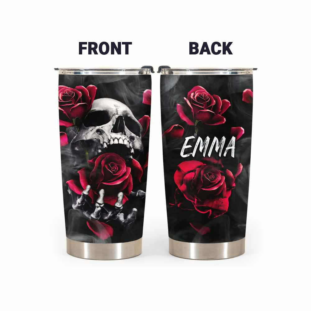 Skull Rose Custom 20oz Tumblers - Perfect for Y2K, 90s Grunge, Retro, and Pastel Goth Outfits