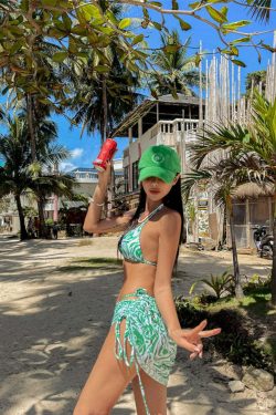 Slvia Three Piece Bikini Set - Y2K Summer Grunge, 90s Retro, Pastel Goth, Y2K Party Outfit