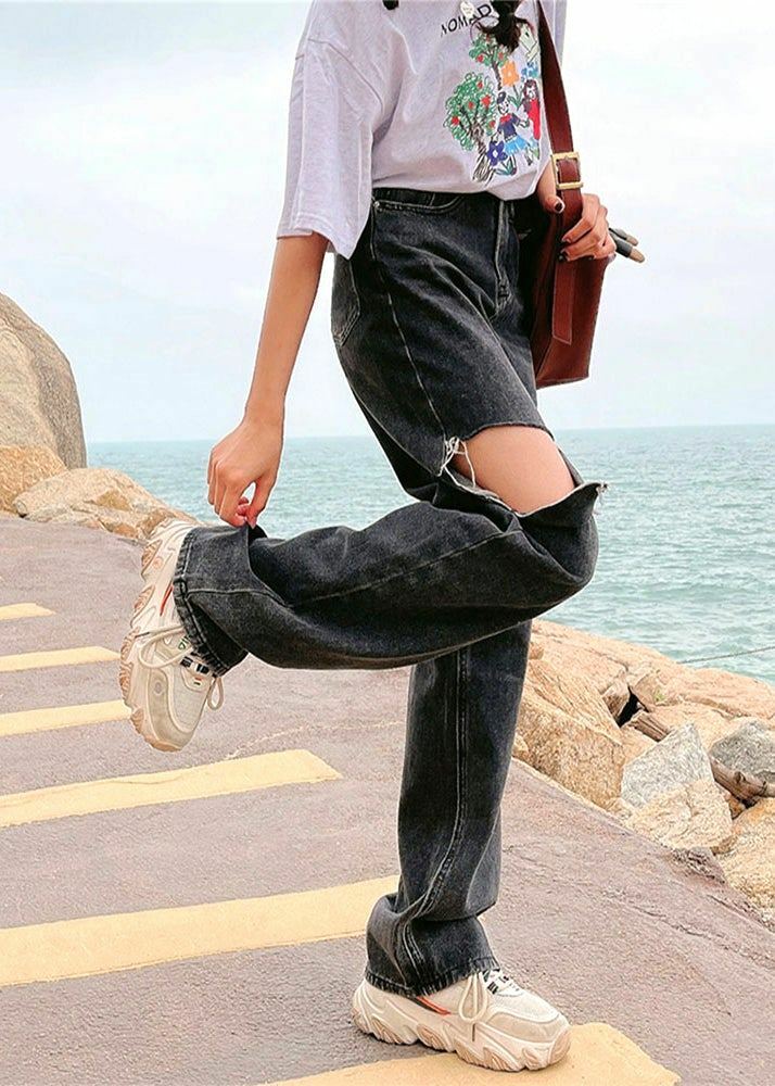 So Ripped! Y2K Grunge Loose Jeans - 90s Fashion, Retro Style, Summer Y2K Outfits
