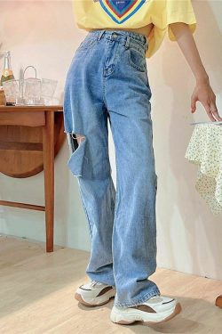 So Ripped! Y2K Grunge Loose Jeans - 90s Fashion, Retro Style, Summer Y2K Outfits