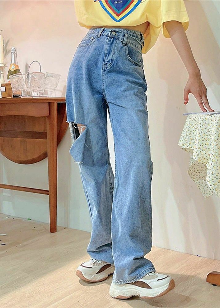 So Ripped! Y2K Grunge Loose Jeans - 90s Fashion, Retro Style, Summer Y2K Outfits