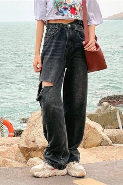 So Ripped! Y2K Grunge Loose Jeans - 90s Fashion, Retro Style, Summer Y2K Outfits