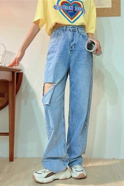 So Ripped! Y2K Grunge Loose Jeans - 90s Fashion, Retro Style, Summer Y2K Outfits