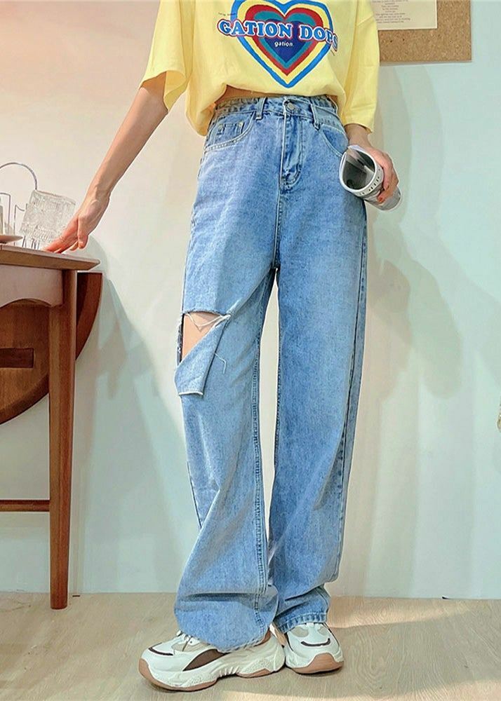 So Ripped! Y2K Grunge Loose Jeans - 90s Fashion, Retro Style, Summer Y2K Outfits