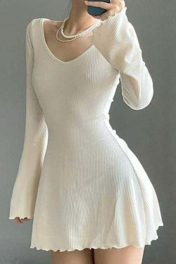 Soft Girl Y2K Flared A-line Dress - 90s Grunge, Retro Summer, Pastel Goth, Party Outfit