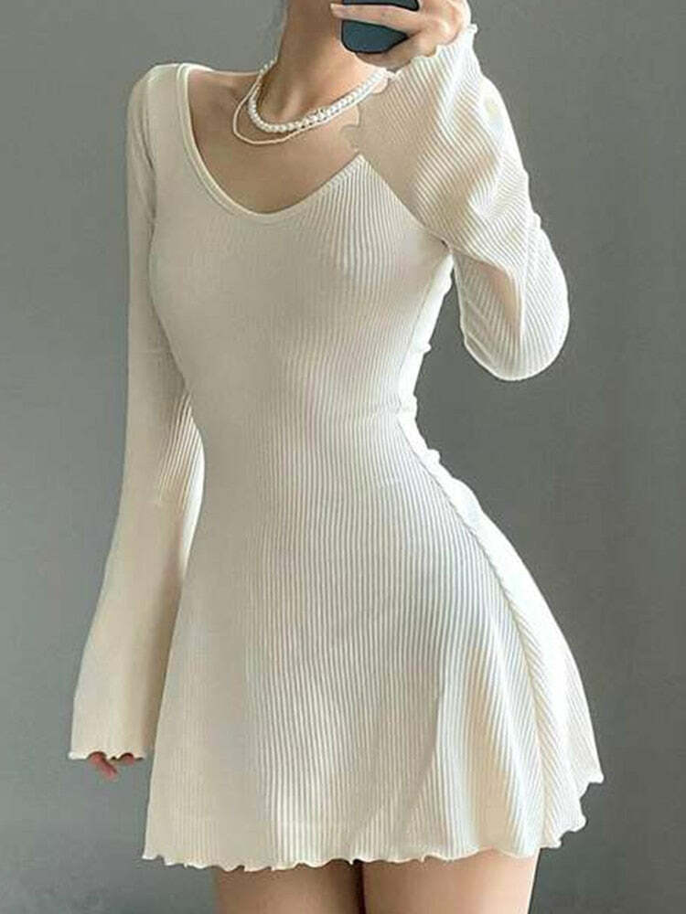 Soft Girl Y2K Flared A-line Dress - 90s Grunge, Retro Summer, Pastel Goth, Party Outfit