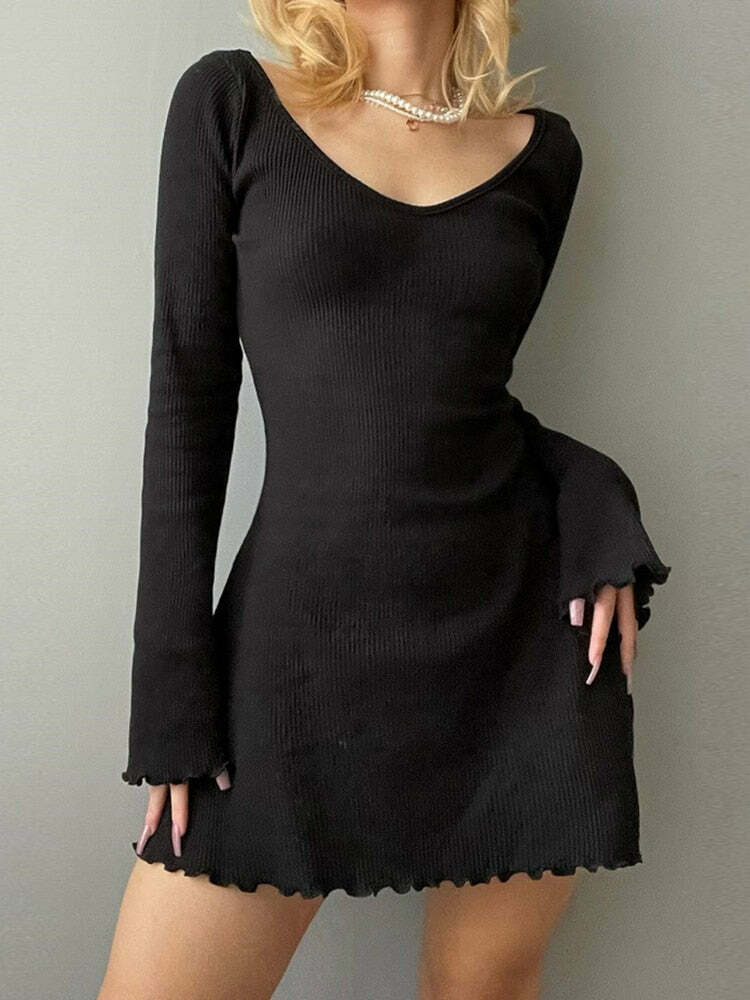 Soft Girl Y2K Flared A-line Dress - 90s Grunge, Retro Summer, Pastel Goth, Party Outfit