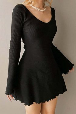 Soft Girl Y2K Flared A-line Dress - 90s Grunge, Retro Summer, Pastel Goth, Party Outfit