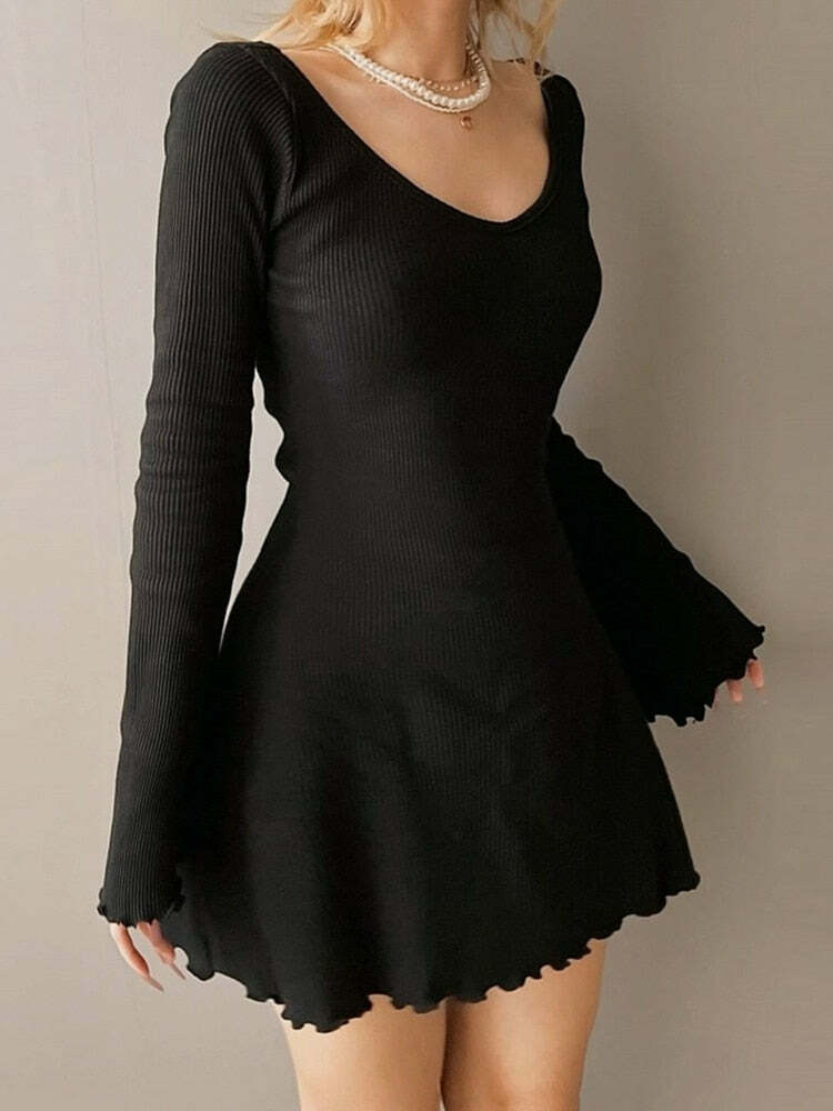 Soft Girl Y2K Flared A-line Dress - 90s Grunge, Retro Summer, Pastel Goth, Party Outfit