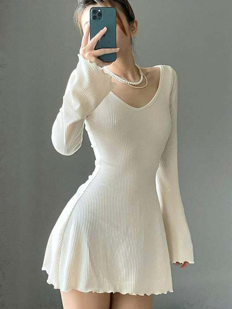 Soft Girl Y2K Flared A-line Dress - 90s Grunge, Retro Summer, Pastel Goth, Party Outfit