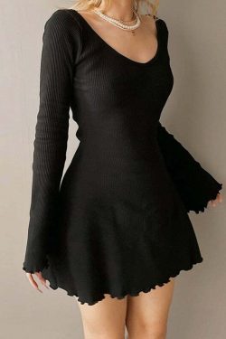 Soft Girl Y2K Flared A-line Dress - 90s Grunge, Retro Summer, Pastel Goth, Party Outfit