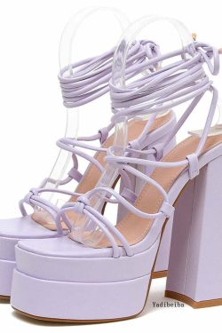 Soft Girl Y2K Platform Sandals - Retro 90s Grunge, Pastel Goth, Summer Y2K Outfits