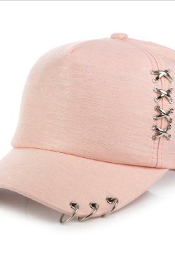 Soft Pink Snapback Baseball Hat - Y2K Grunge, 90s Fashion, Retro Style, Pastel Goth Accessory