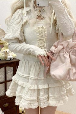 Soft Pink Sweet Lolita Skirt Set - Y2K Summer, 90s Grunge, Retro Pastel Goth, Y2K Party Outfit