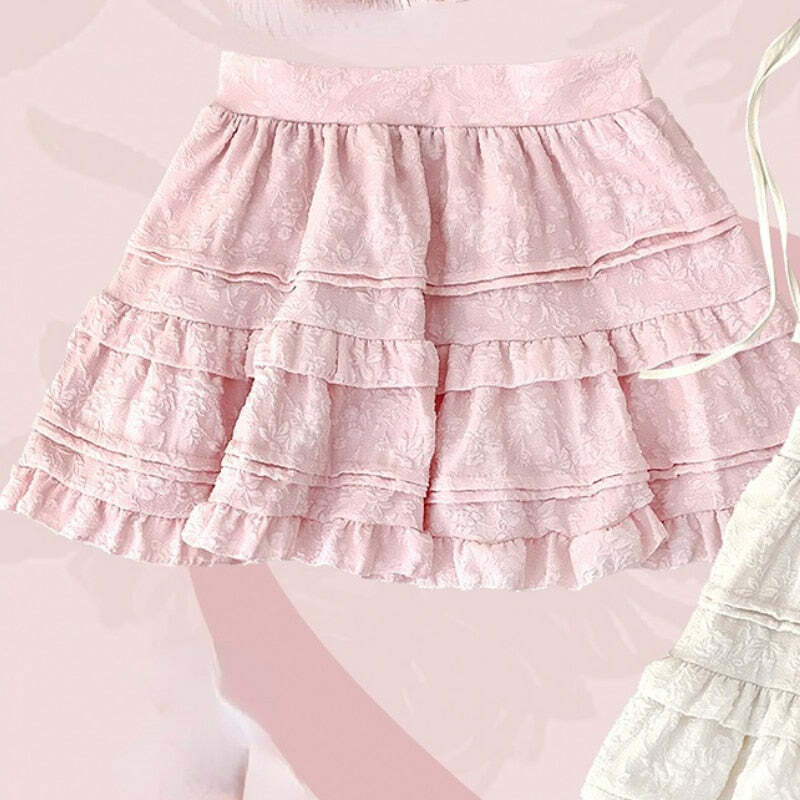 Soft Pink Sweet Lolita Skirt Set - Y2K Summer, 90s Grunge, Retro Pastel Goth, Y2K Party Outfit