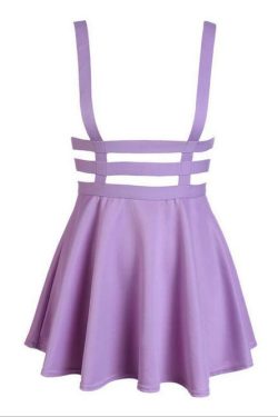 Soft Purple Suspender Skirt - Y2K Summer Outfit, 90s Grunge Fashion, Retro Style, Pastel Goth