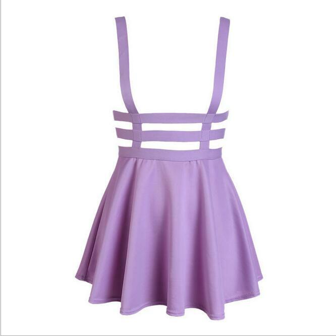 Soft Purple Suspender Skirt - Y2K Summer Outfit, 90s Grunge Fashion, Retro Style, Pastel Goth
