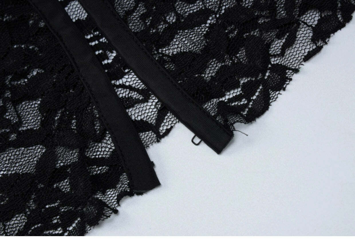 Solveig Lace Skirt Set - Y2K Summer Grunge Outfit, 90s Fashion, Retro Style, Pastel Goth Vibes