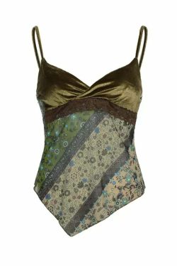 Soraya Patchwork Top - Y2K Summer Grunge, 90s Retro, Pastel Goth, Y2K Club & Party Outfits
