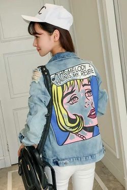 Sourpuff Comic Style Jacket - Y2K Summer, 90s Grunge, Retro, Pastel Goth, Y2K Popstar