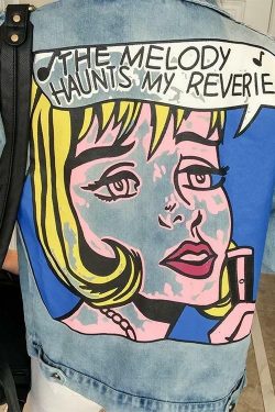 Sourpuff Comic Style Jacket - Y2K Summer, 90s Grunge, Retro, Pastel Goth, Y2K Popstar