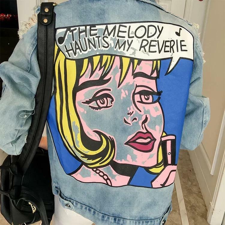 Sourpuff Comic Style Jacket - Y2K Summer, 90s Grunge, Retro, Pastel Goth, Y2K Popstar