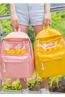Sourpuff Duck Backpacks - Y2K Summer & 90s Grunge Fashion, Retro Style, Pastel Goth, Y2K