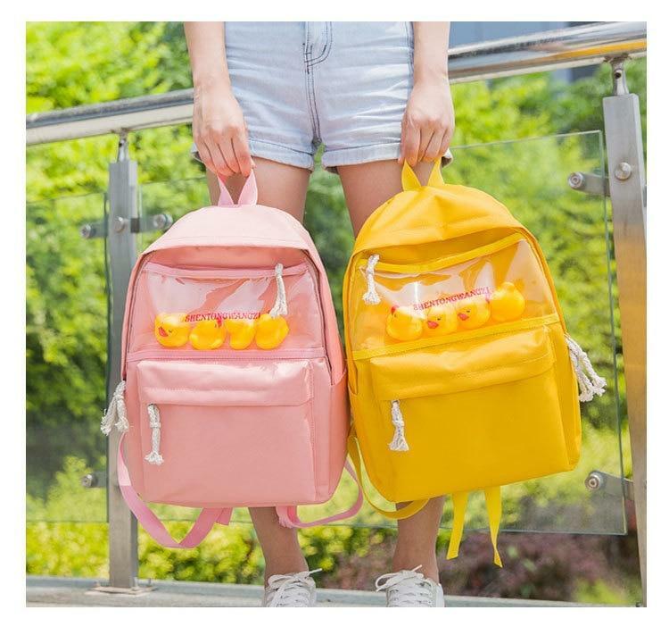 Sourpuff Duck Backpacks - Y2K Summer & 90s Grunge Fashion, Retro Style, Pastel Goth, Y2K