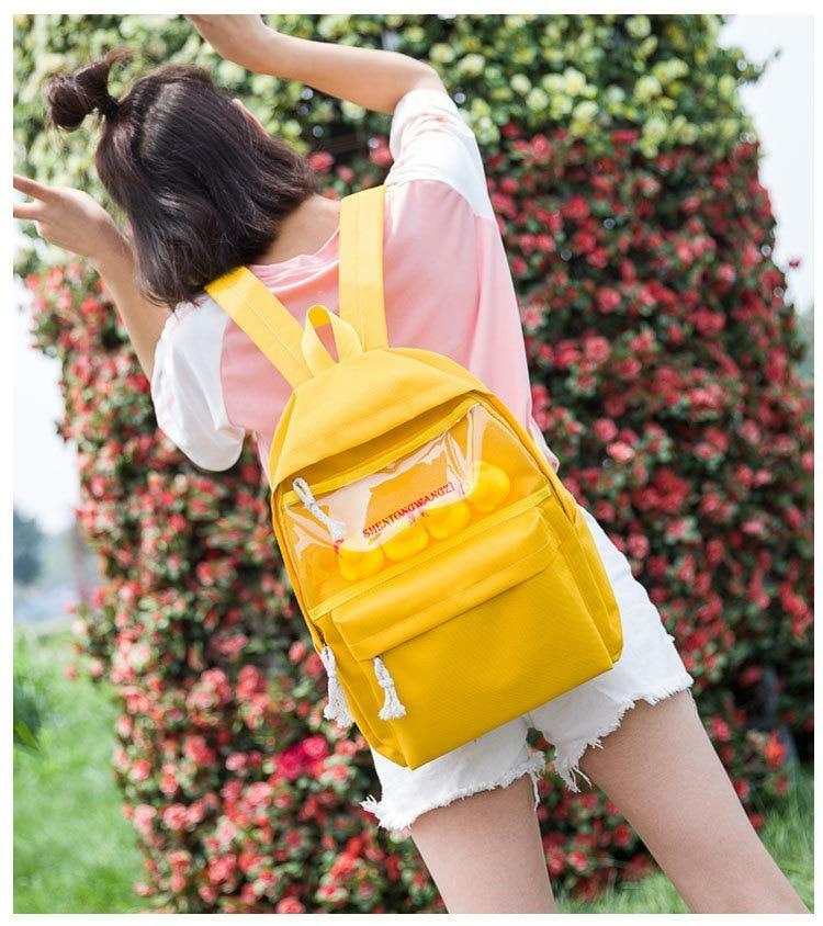 Sourpuff Duck Backpacks - Y2K Summer & 90s Grunge Fashion, Retro Style, Pastel Goth, Y2K