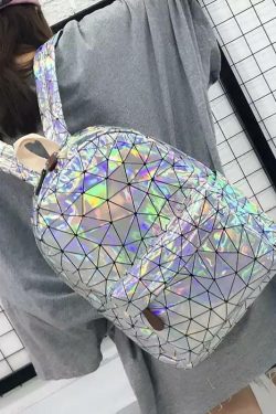 Sourpuff Laser Geometric Backpacks - Y2K Summer, 90s Grunge, Retro Style, Pastel Goth, Y2