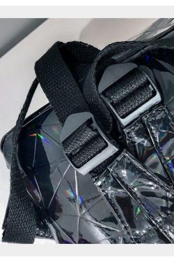 Sourpuff Laser Geometric Backpacks - Y2K Summer, 90s Grunge, Retro Style, Pastel Goth, Y2