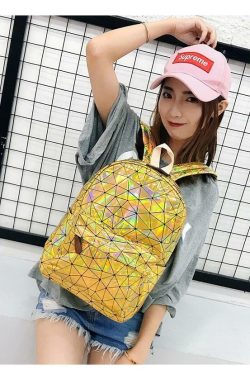 Sourpuff Laser Geometric Backpacks - Y2K Summer, 90s Grunge, Retro Style, Pastel Goth, Y2