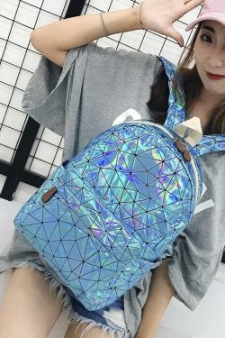 Sourpuff Laser Geometric Backpacks - Y2K Summer, 90s Grunge, Retro Style, Pastel Goth, Y2
