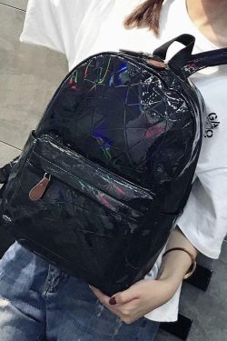 Sourpuff Laser Geometric Backpacks - Y2K Summer, 90s Grunge, Retro Style, Pastel Goth, Y2