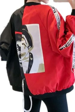 Sourpuff Y2K Korean-Style Windbreaker Jacket - 90s Grunge, Retro Summer, Pastel Goth Fashion