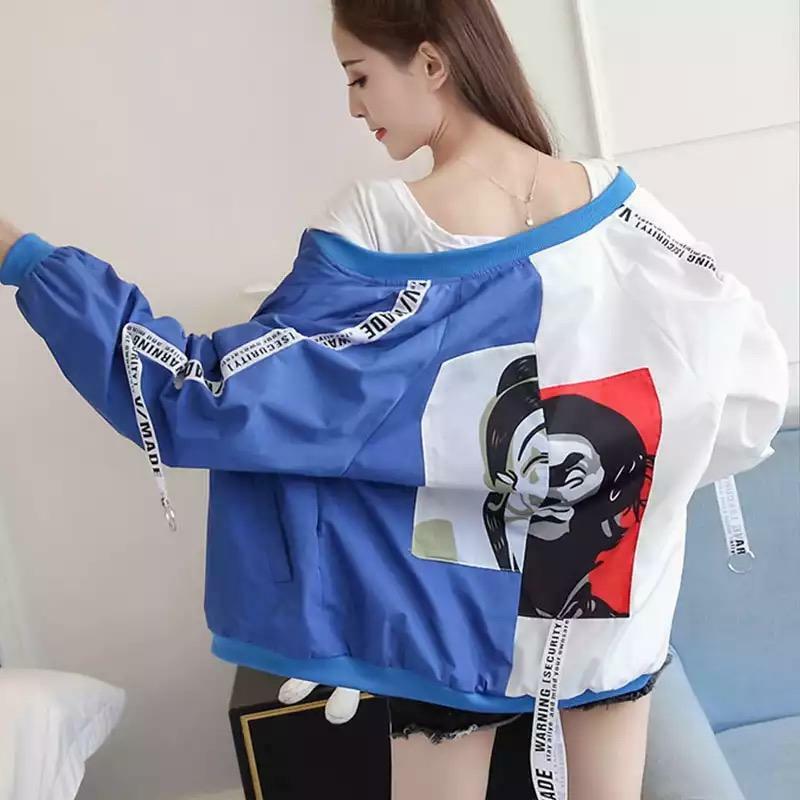 Sourpuff Y2K Korean-Style Windbreaker Jacket - 90s Grunge, Retro Summer, Pastel Goth Fashion