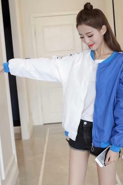 Sourpuff Y2K Korean-Style Windbreaker Jacket - 90s Grunge, Retro Summer, Pastel Goth Fashion