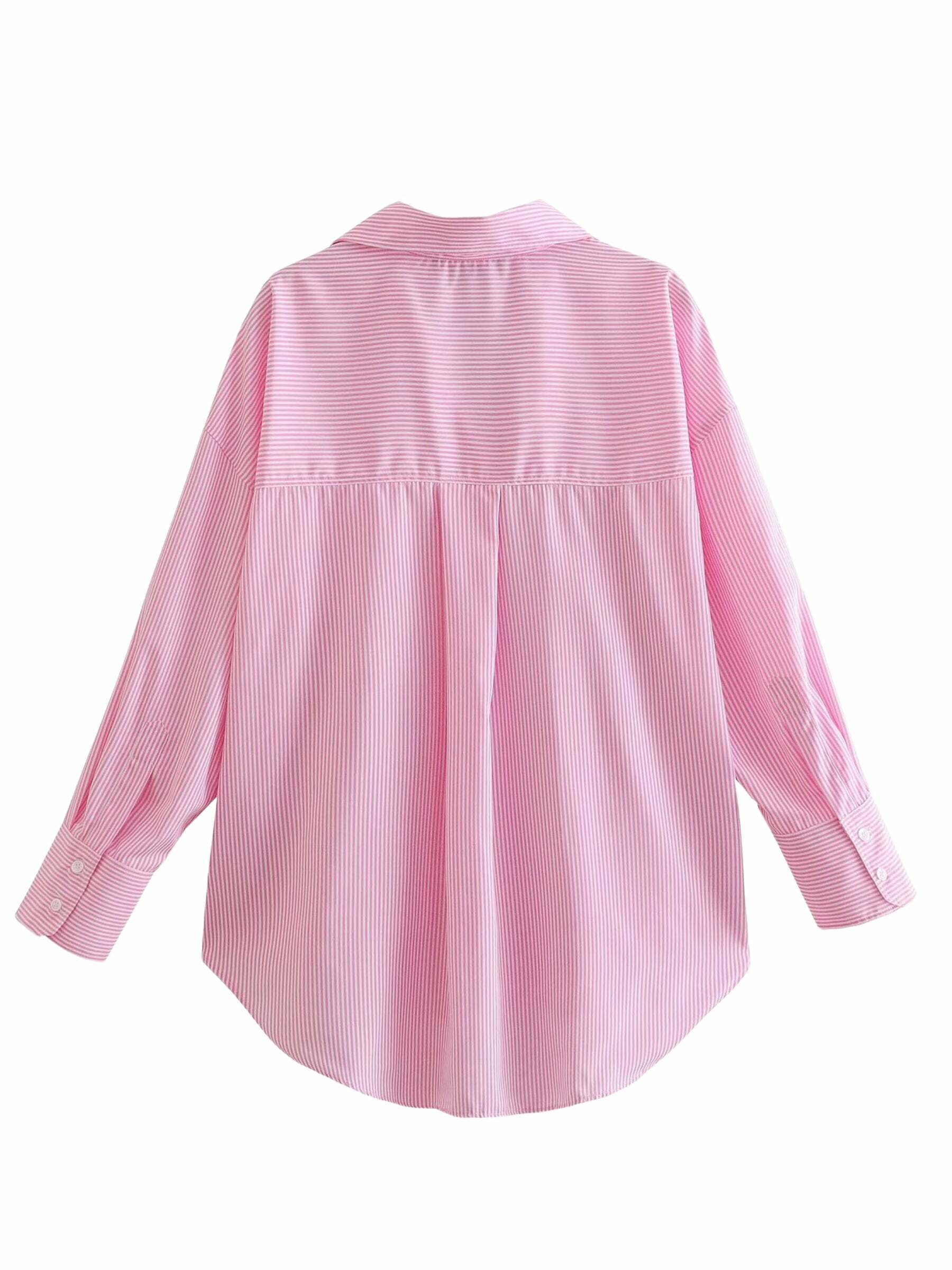 Stacy Striped Loose Shirt - Y2K Summer Grunge, 90s Retro, Pastel Goth, Y2K Club & Party Out