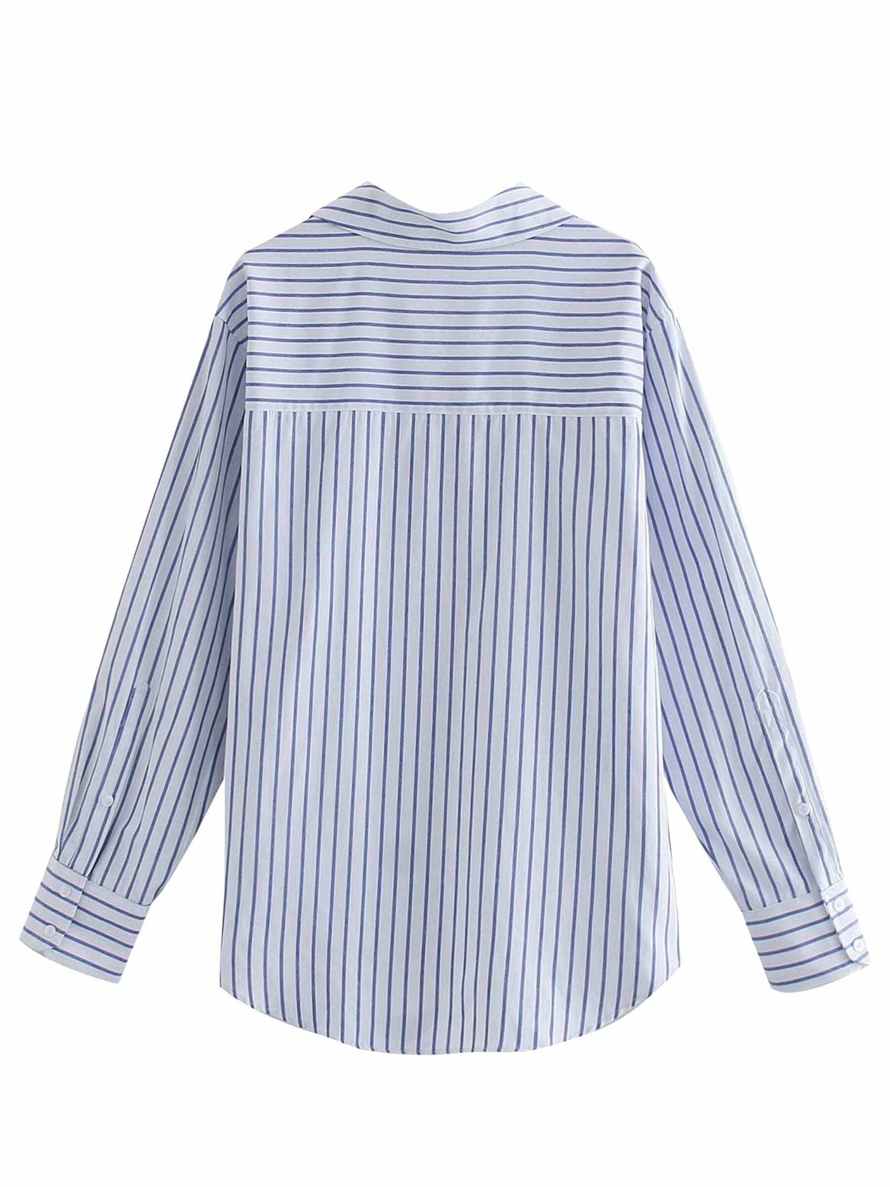 Stacy Striped Loose Shirt - Y2K Summer Grunge, 90s Retro, Pastel Goth, Y2K Club & Party Out