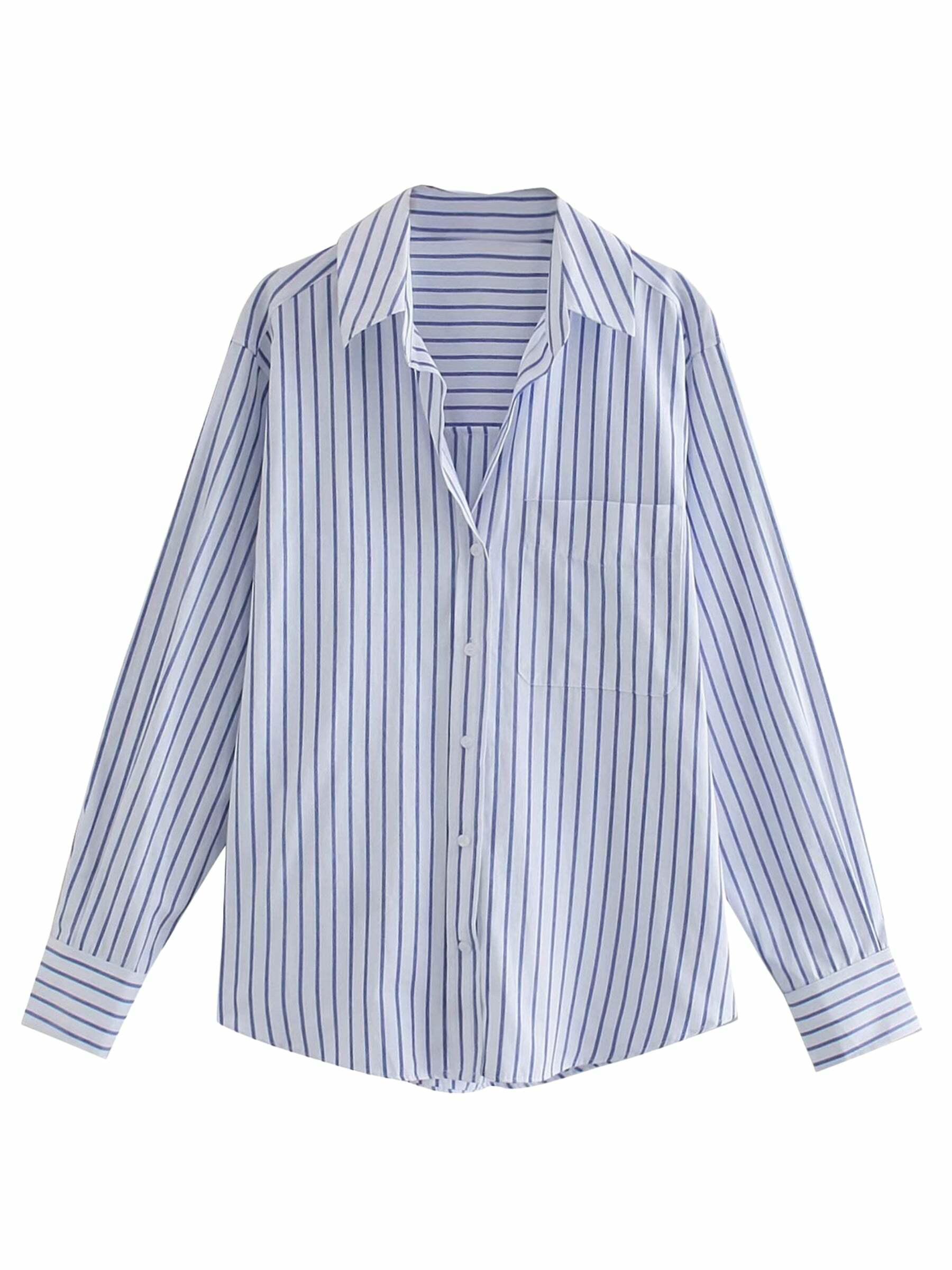 Stacy Striped Loose Shirt - Y2K Summer Grunge, 90s Retro, Pastel Goth, Y2K Club & Party Out