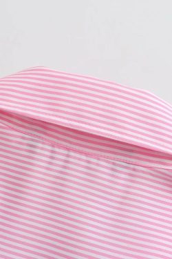 Stacy Striped Loose Shirt - Y2K Summer Grunge, 90s Retro, Pastel Goth, Y2K Club & Party Out