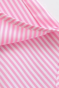 Stacy Striped Loose Shirt - Y2K Summer Grunge, 90s Retro, Pastel Goth, Y2K Club & Party Out