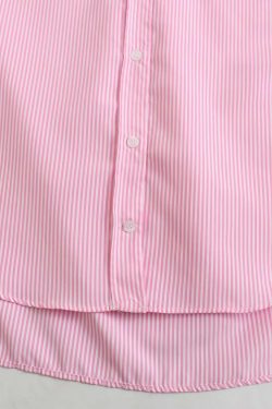 Stacy Striped Loose Shirt - Y2K Summer Grunge, 90s Retro, Pastel Goth, Y2K Club & Party Out