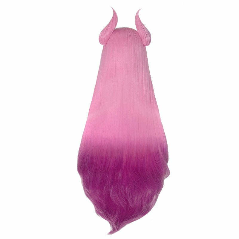 Star Guardian Kaisa Cosplay Wig - 100cm Pink Hair, Y2K Grunge, 90s Retro, Pastel Goth Style