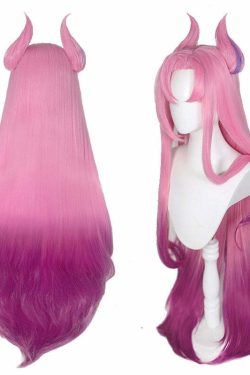 Star Guardian Kaisa Cosplay Wig - 100cm Pink Hair, Y2K Grunge, 90s Retro, Pastel Goth Style